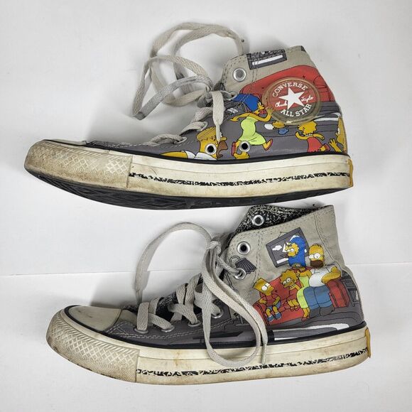 The Simpsons Chuck Taylor Converse All Star High Top Sneakers Mens 5 Womens 7 - Picture 2 of 13